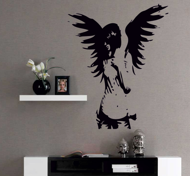 Väggdekor -Angel 80 x 100 cm, svart dekor - 2
