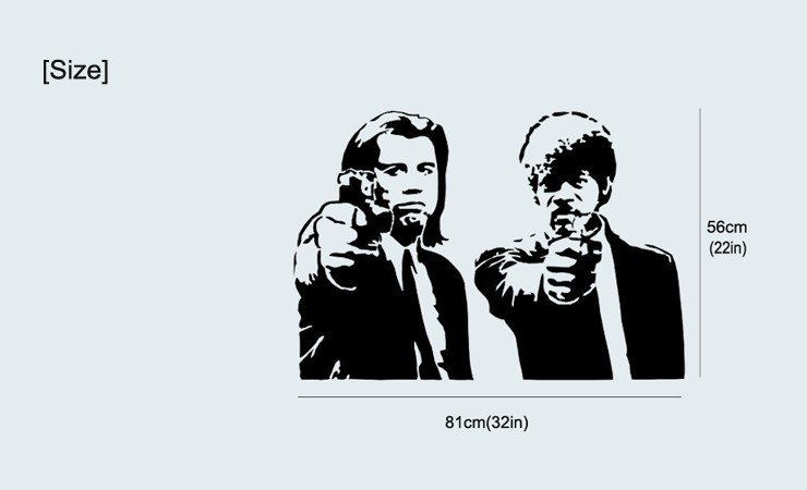 Väggdekor -Pulp Fiction 81 x 56 cm, svart dekor - 5