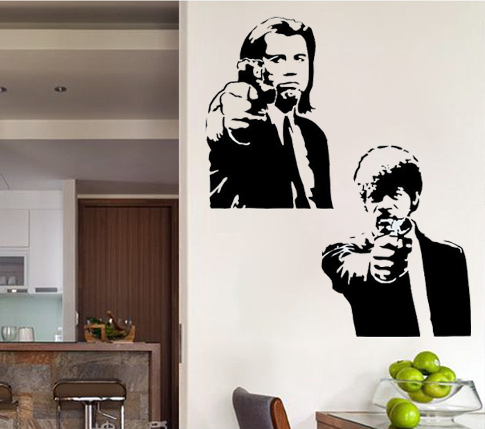 Väggdekor -Pulp Fiction 81 x 56 cm, svart dekor - 2
