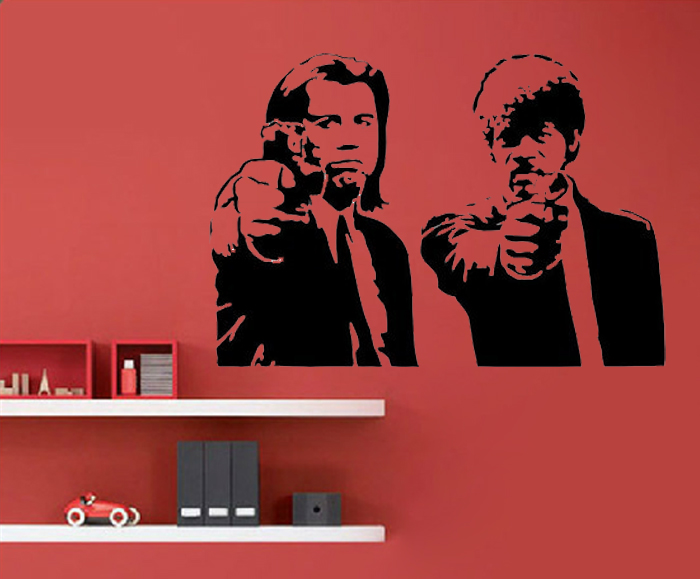 Väggdekor -Pulp Fiction 81 x 56 cm, svart dekor - 4