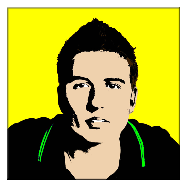 Cartoon Warhol  - omgjord för hand - 23
