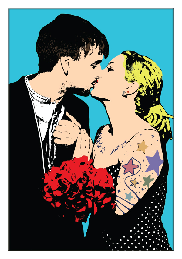 Cartoon Warhol  - omgjord för hand - 14