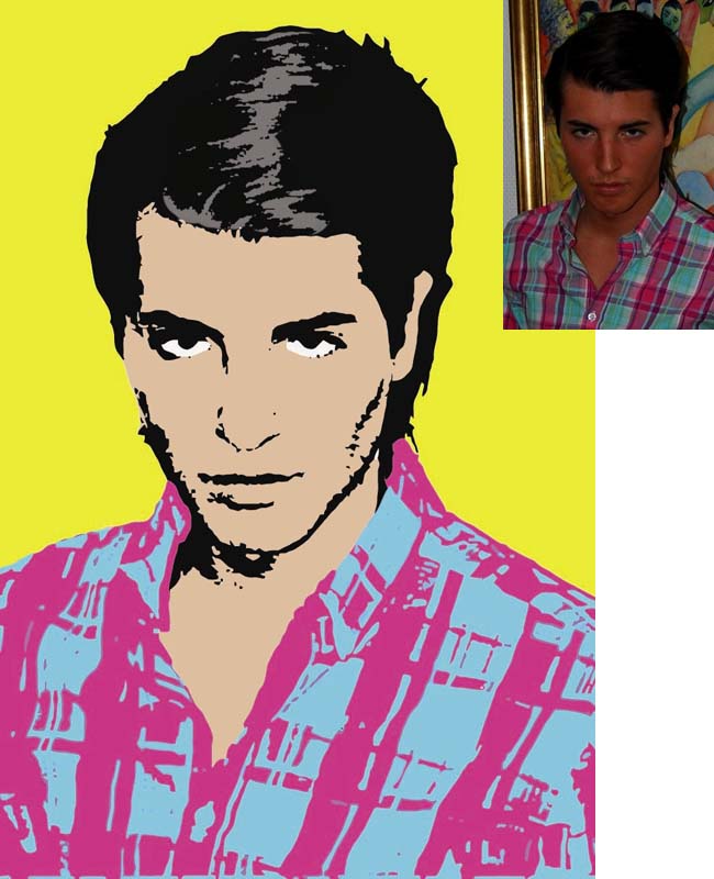 Cartoon Warhol  - omgjord för hand - 6