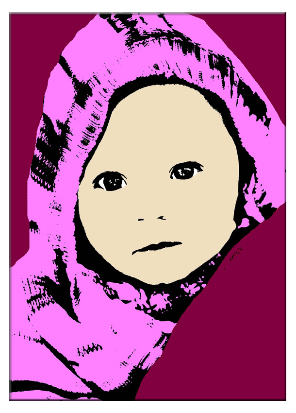 Cartoon Warhol  - omgjord för hand - 9