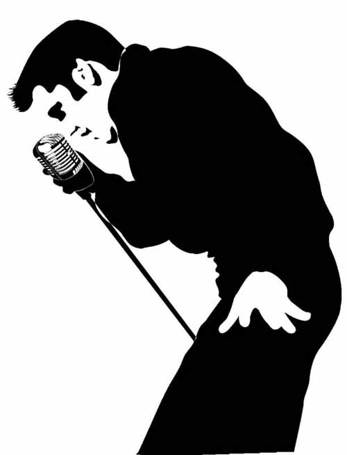 Väggdekor -Elvis 67 x 90 cm, svart dekor - 3
