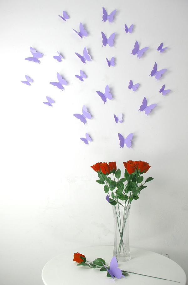 3D Fjärilsdekor -Lavender - 2