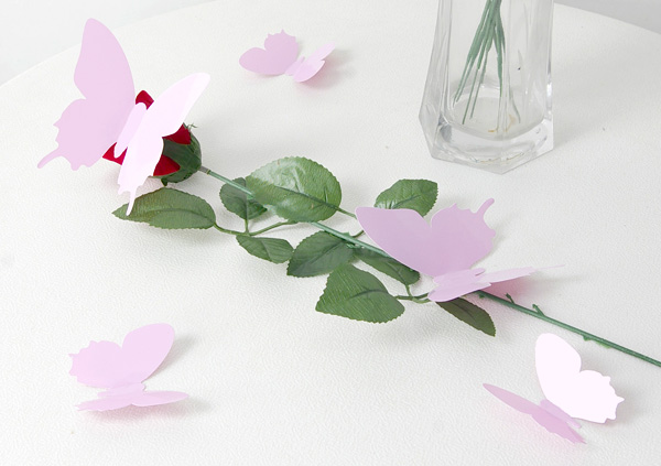 3D Fjärilsdekor -Rosa - 4