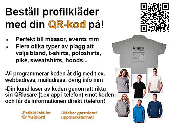 Profilkläder med din QR-kod på