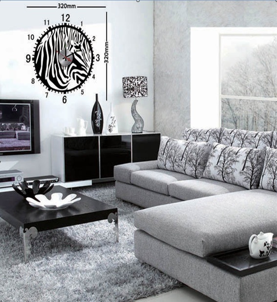 Klocka med vinyldekor -Zebra