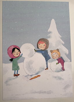 Julkort - Oliver i snön 5 pack