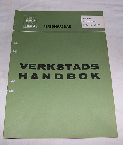 Verkstadshandbok Kardanaxel Volvo P120, 140-Ser. P1800