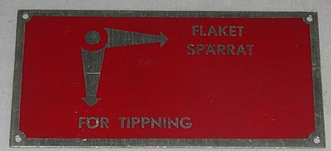 Skylt för flak
