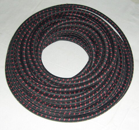 Tändkabel vävd 8mm svart-röd