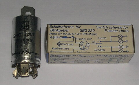 Blinkrelä 12V 2x18W 3stift