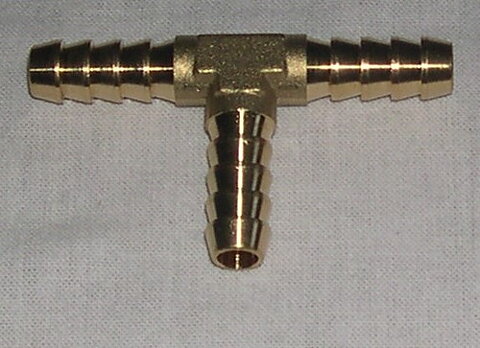 T-rör 8mm mässing
