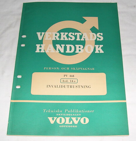 Verkstadshandbok Ivalidutrustning Volvo PV444