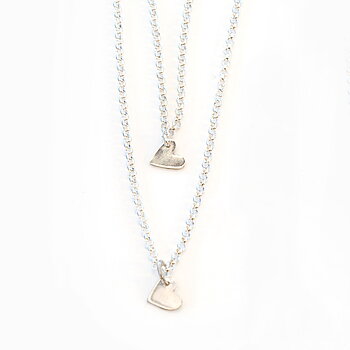 LITTLE HEART Necklace with small red heart 925 Silver