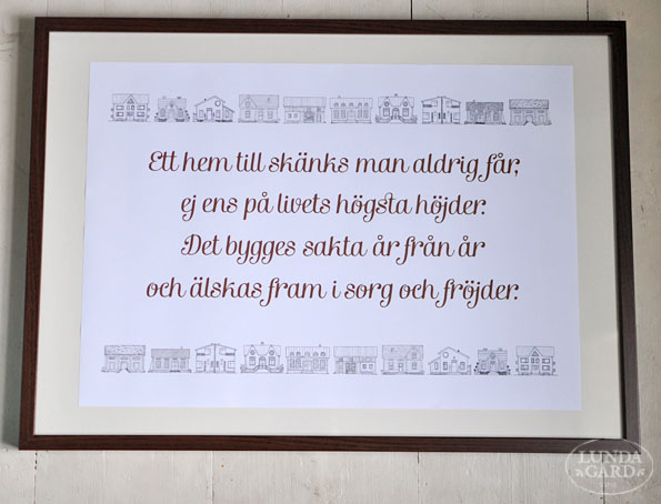 Affisch "Ett hem kursiv" A2 - 3