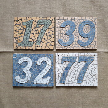 Nummerskylt, mosaik
