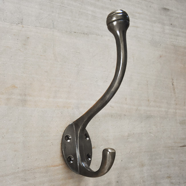 Hat and Coat Hook, Antique Brass