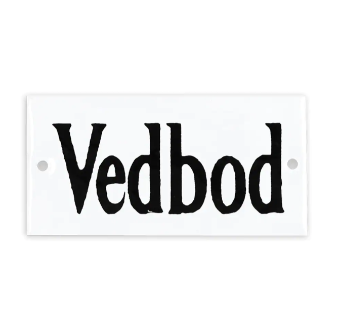 Plåtskylt - Vedbod