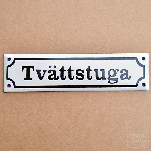 Emaljskylt - Tvättstuga