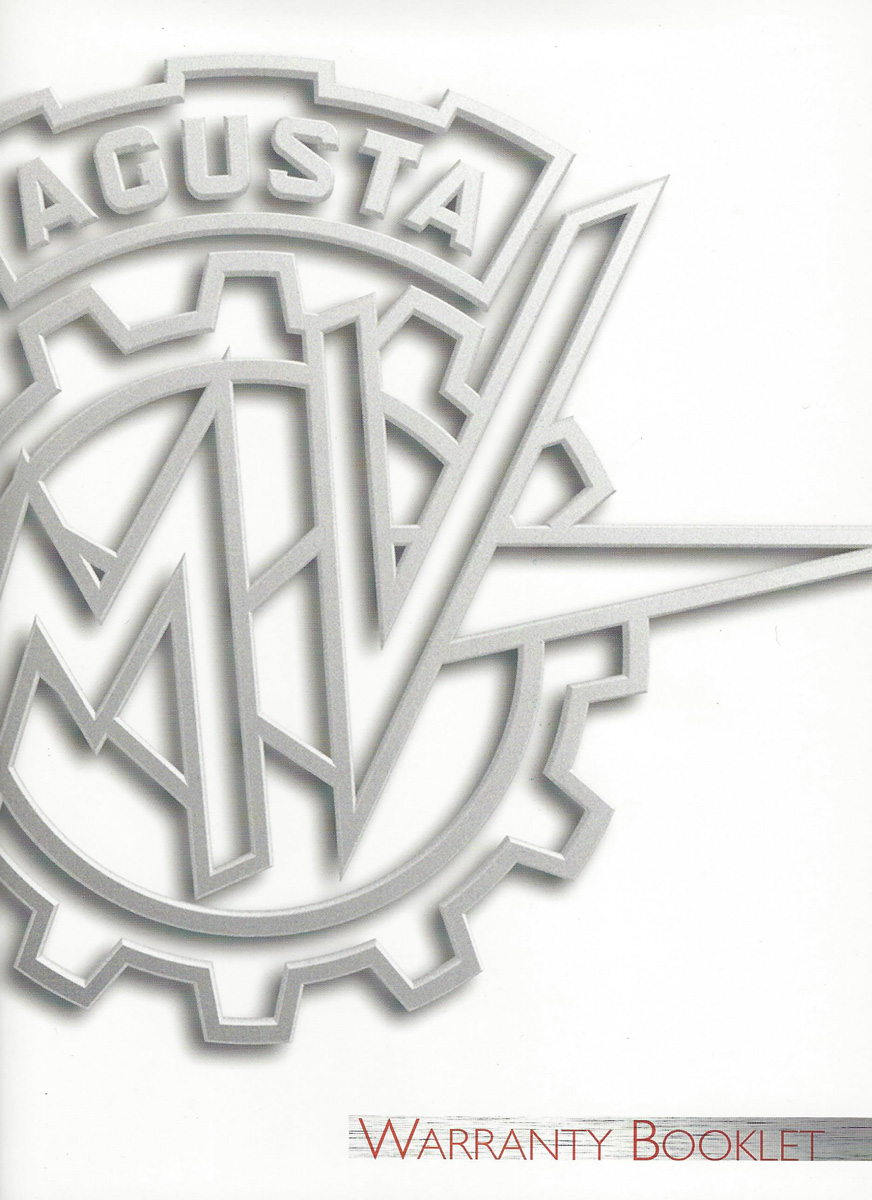 MV Agusta Warranty Booklet F4/B4 Serie 2