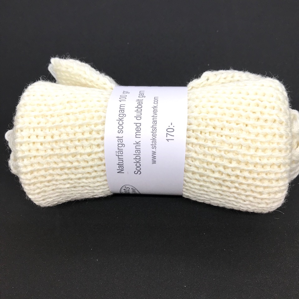 Naturfärgat Sockgarn 100 gr sockblank av dubbelt garn