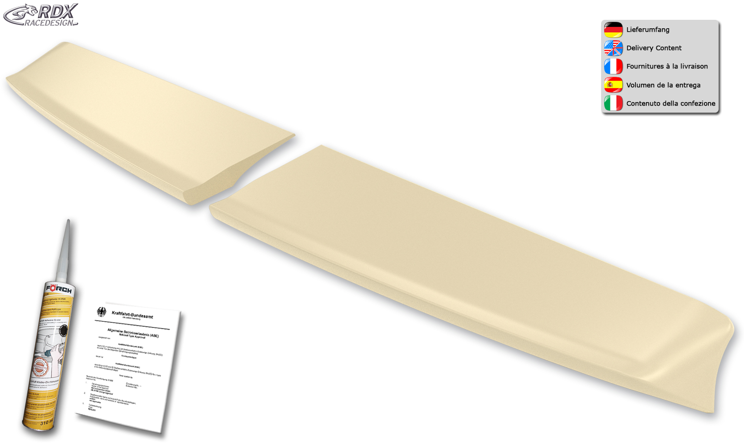 RDX Roof Spoiler for FORD Transit Custom / Tourneo Custom (2012-2023) (for Barn doors) Rear Wing Trunk Spoiler - 2