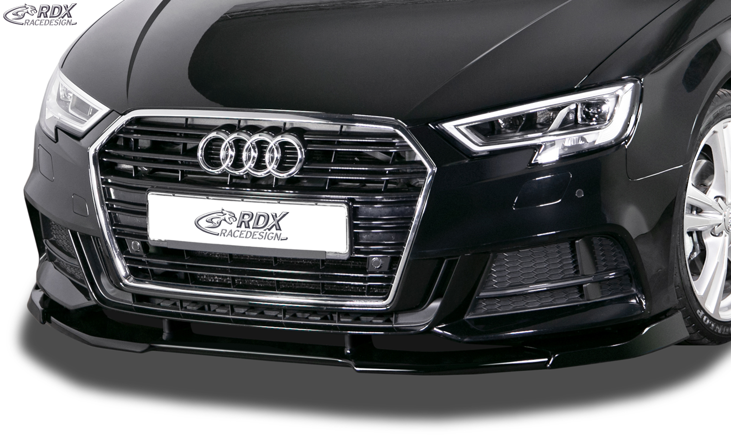 RDX Front Spoiler VARIO-X for AUDI A3 8V, 8VA Sportback, 8VS Sedan, 8V7 Convertible S-Line & S3 (Facelift 2016+) Front Lip Splitter - 2