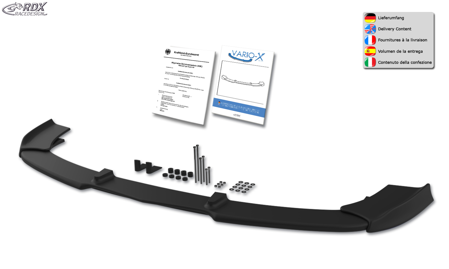 RDX Front Spoiler VARIO-X for MERCEDES CL-Class C216 (-2010) Front Lip Splitter