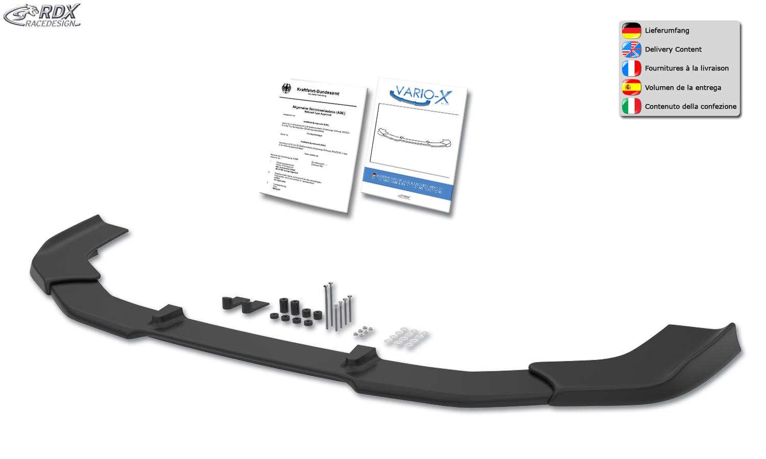 RDX Front Spoiler VARIO-X for HYUNDAI i30 N 2018+ Front Lip Splitter
