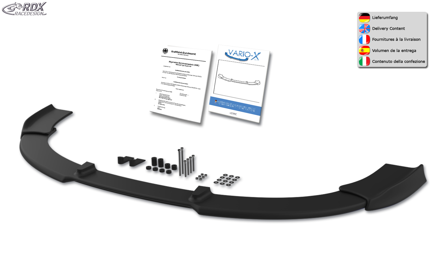 RDX Front Spoiler VARIO-X for SUBARU Impreza (GR) 2007-2011 Front Lip Splitter - 2