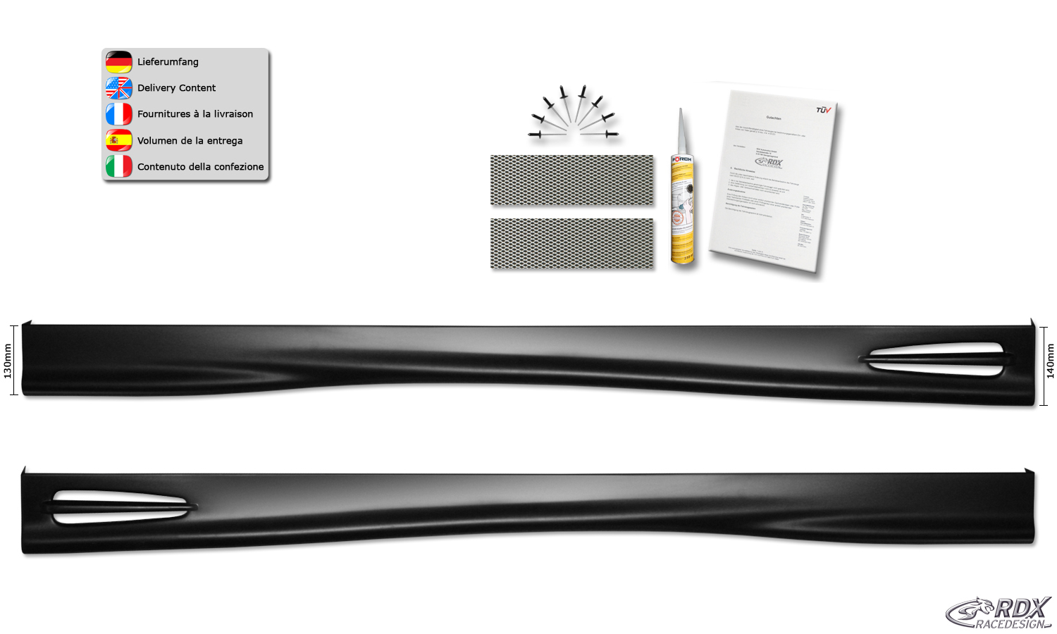 RDX Sideskirts for VOLVO V60 / S60 2013-2018 "GT4"  - 2