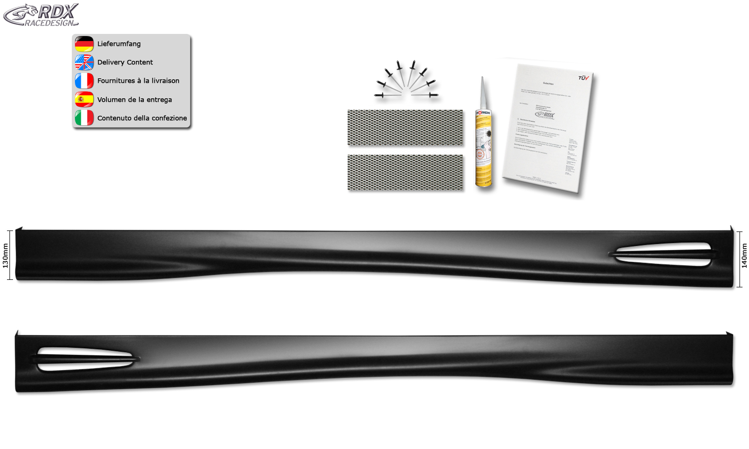 RDX Sideskirts for RENAULT Megane 1 Coupe & Convertible "GT4" - 5
