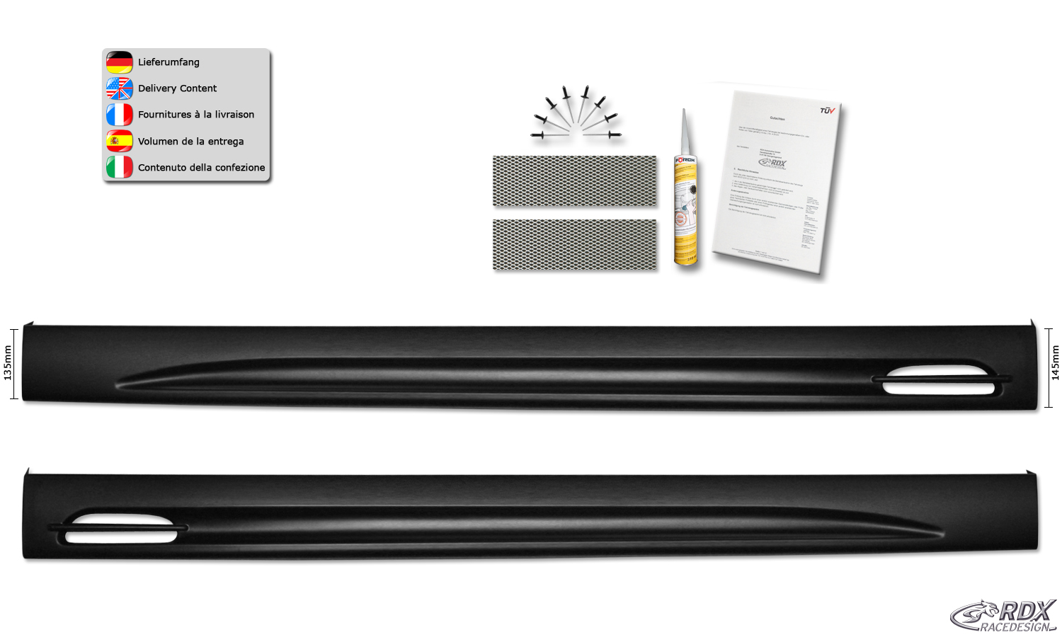 RDX Sideskirts for RENAULT Megane 1 Coupe & Convertible "GT-Race"