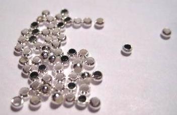 pinch pearls, silver, 2mm
