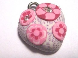 Hänge, hjärta av lera - rosa