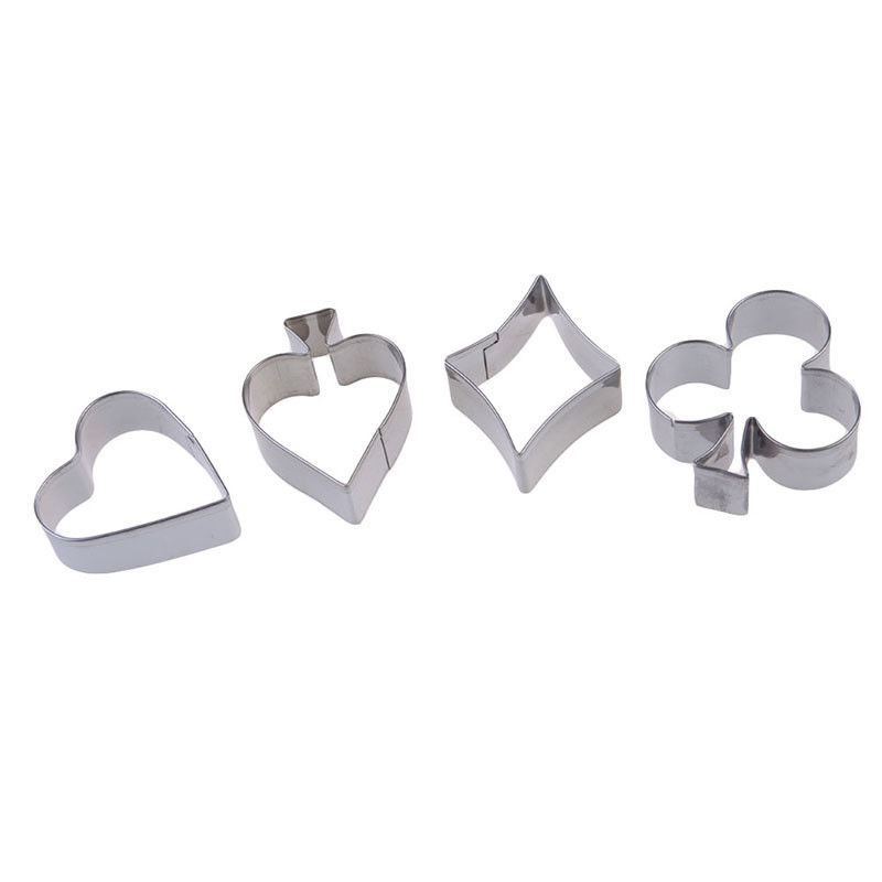 Cookie cutter, stainless steel-  Poker 4pcs