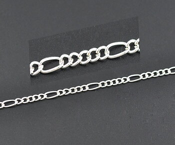 Kedja - Figaro, silver  1 m