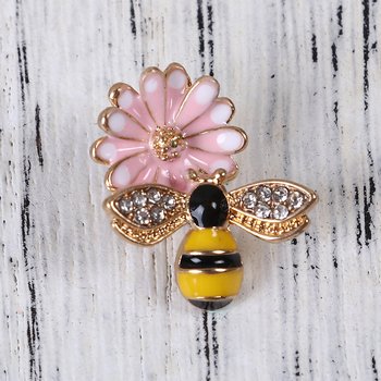 Charm  Bee flower rhinestones