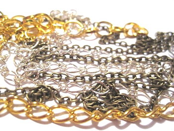 Kedjor - Mix guld/silver/brons/koppar/svart/aluminium 2 meter