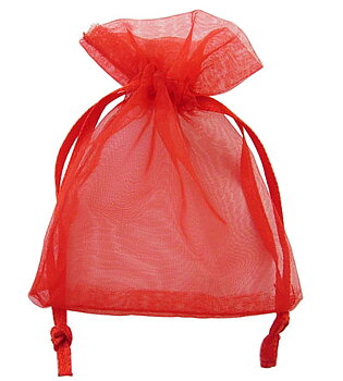 Organza bag 7x9cm, Red