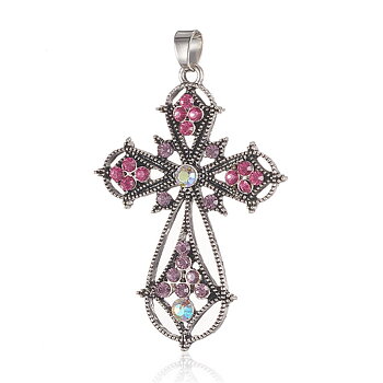 Charm  cross Pink rhinestones