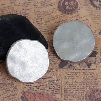 Buttons in the metal - Pewter -Irregular round 30mm