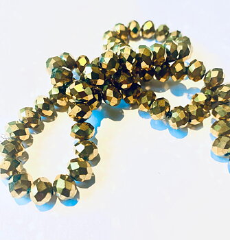 Facetterad rondell , 8mm,  Metallic Guld
