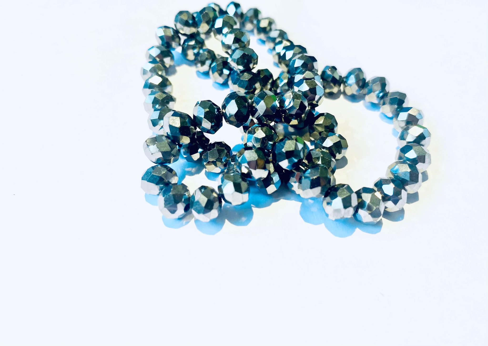 Facetterad rondell , 8mm,  Metallic Silver
