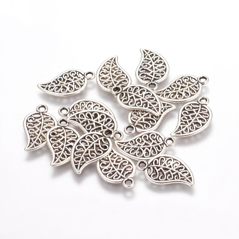 Charm -  swirl leaf 18mm