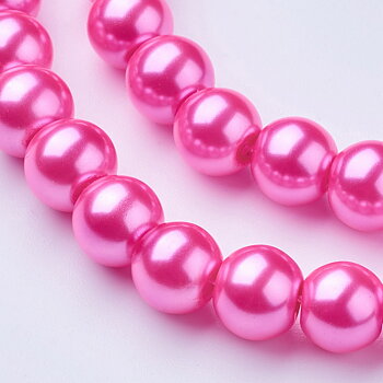 Waxed Glass Beads, 8mm cerice 1 strand