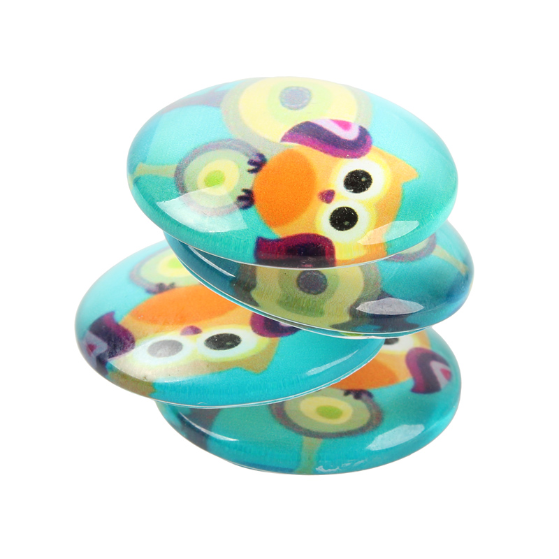 Cabochon in glass  Owl mixed  20mm - 2
